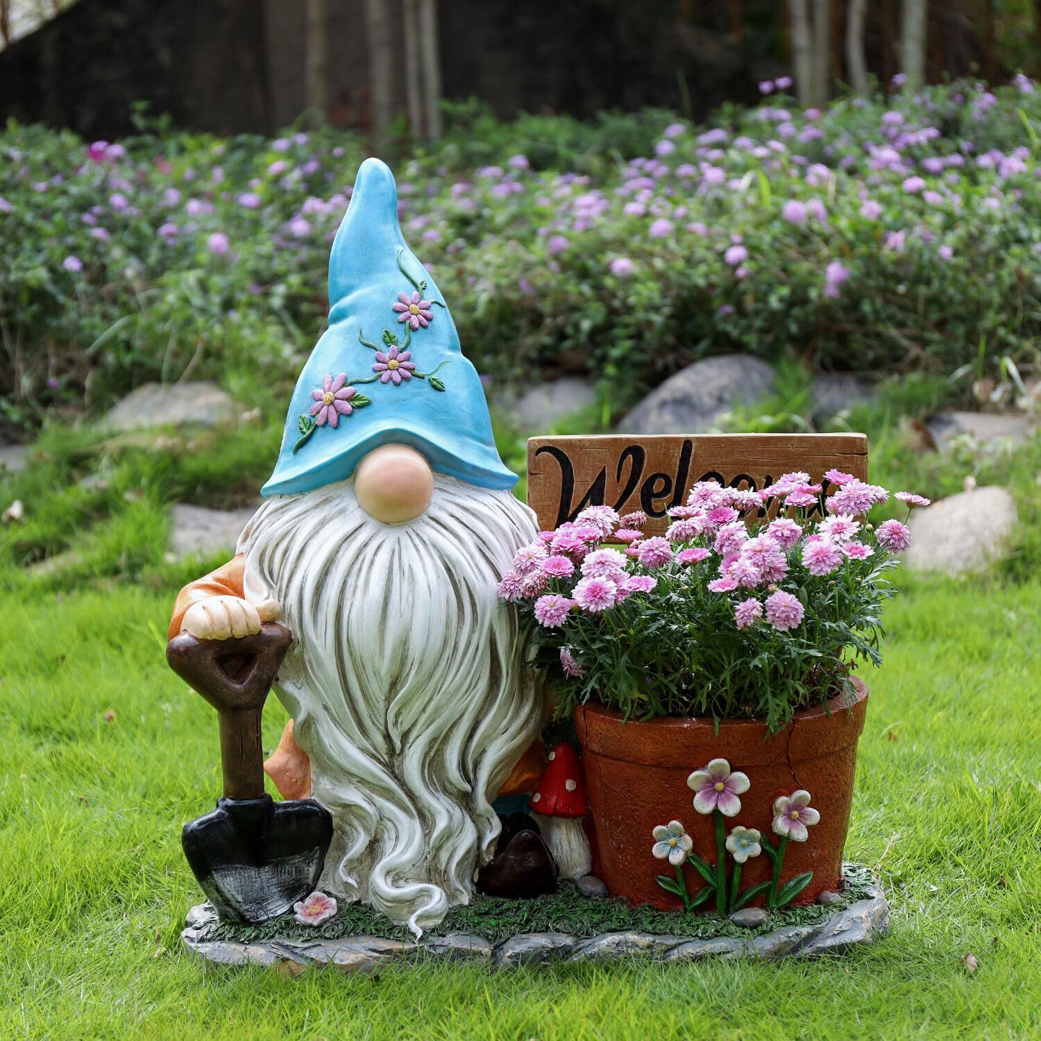 Outdoor garden gnomes decorating a beautiful backyard in 2026
