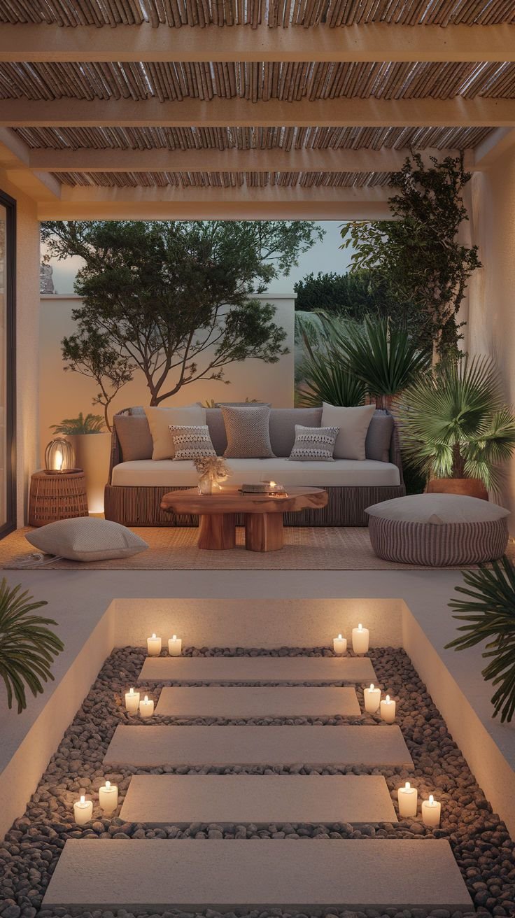 Living room styled with a warm, layered color palette