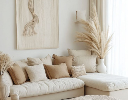 Cozy living room styled to look expensive on a small budget